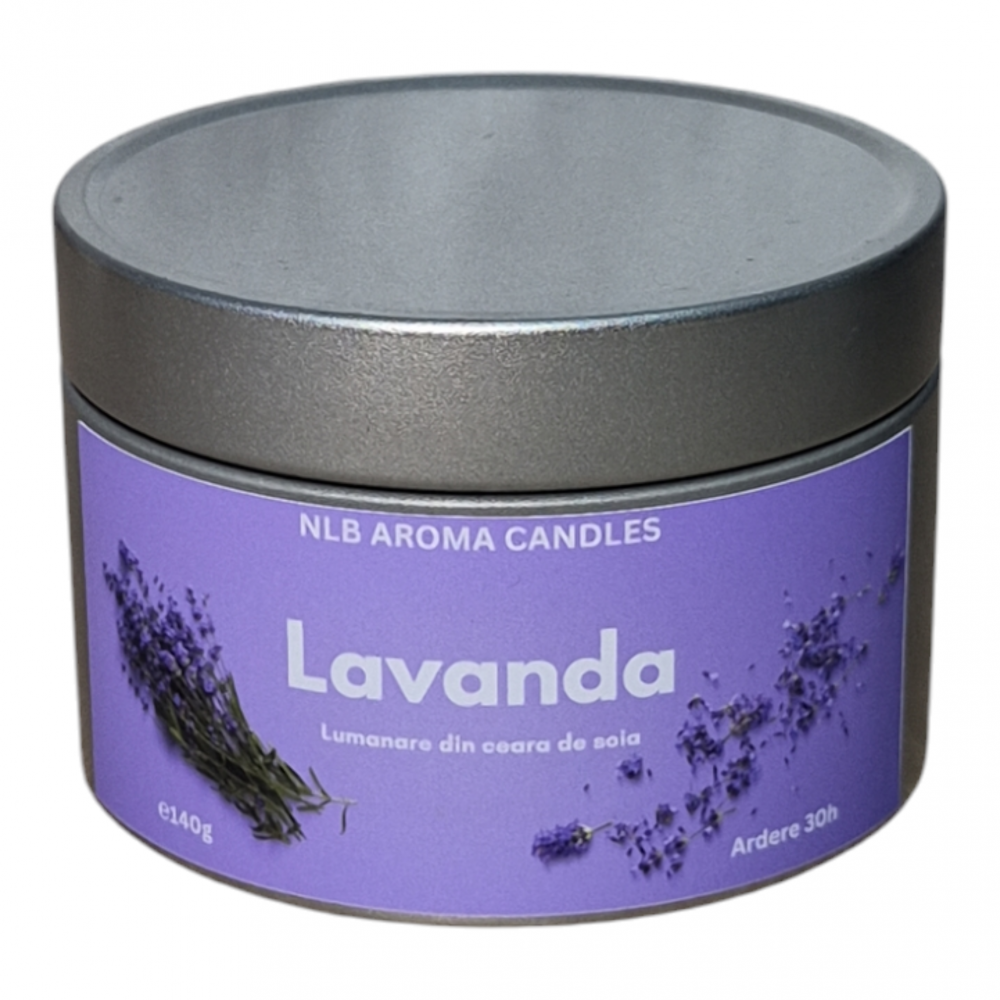 Lumânare parfumată – Lavandă, Handmade, Ceară de Soia, 140g [2]