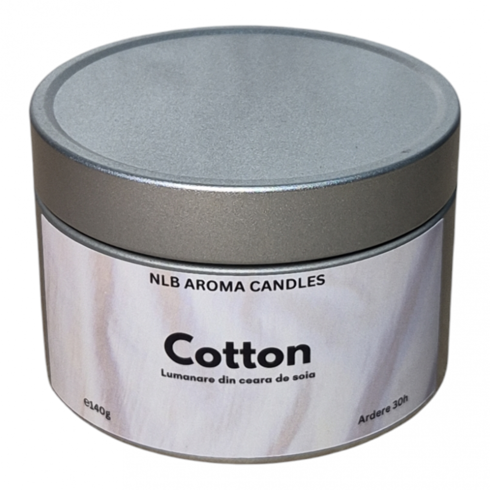 Lumânare parfumată Fresh Cotton – Handmade, Ceară de Soia, 140g [2]