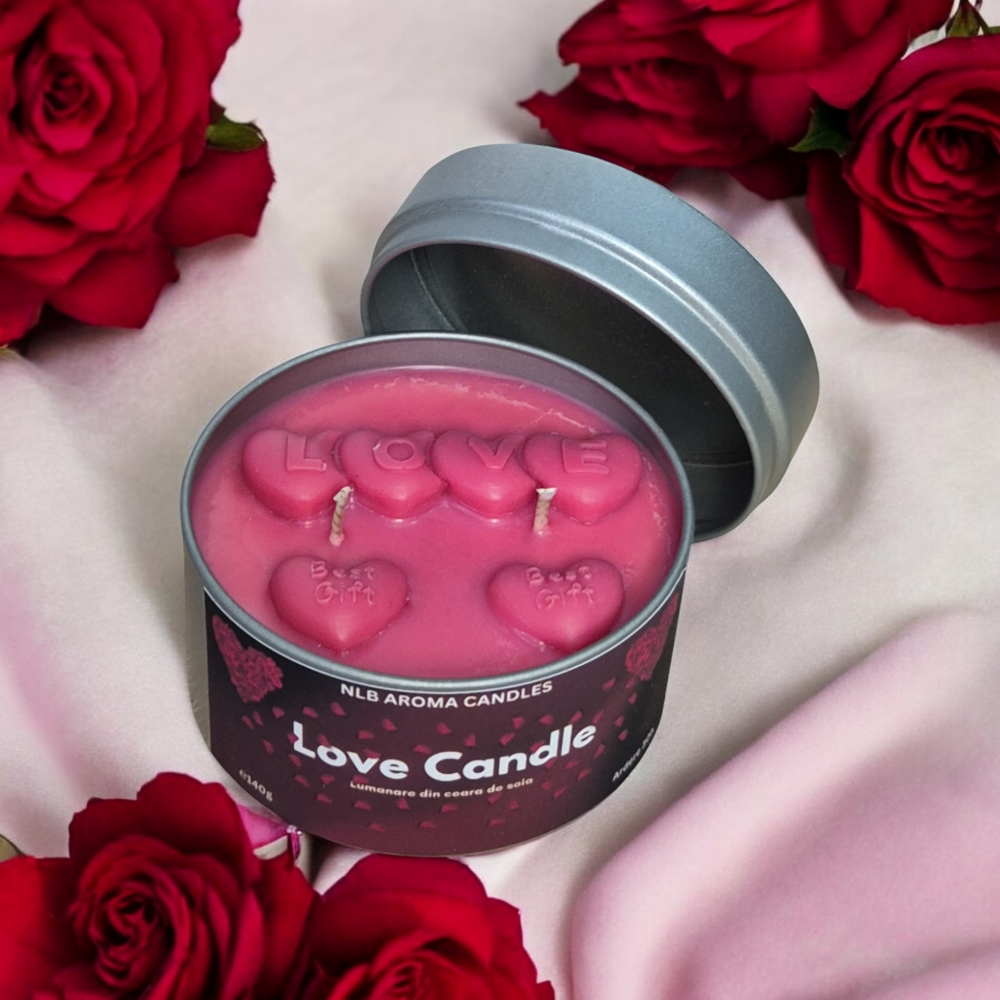 Lumânare parfumată Love Candle – Velvet Rose & Oud, Handmade, Ceară de Soia, 140g [3]