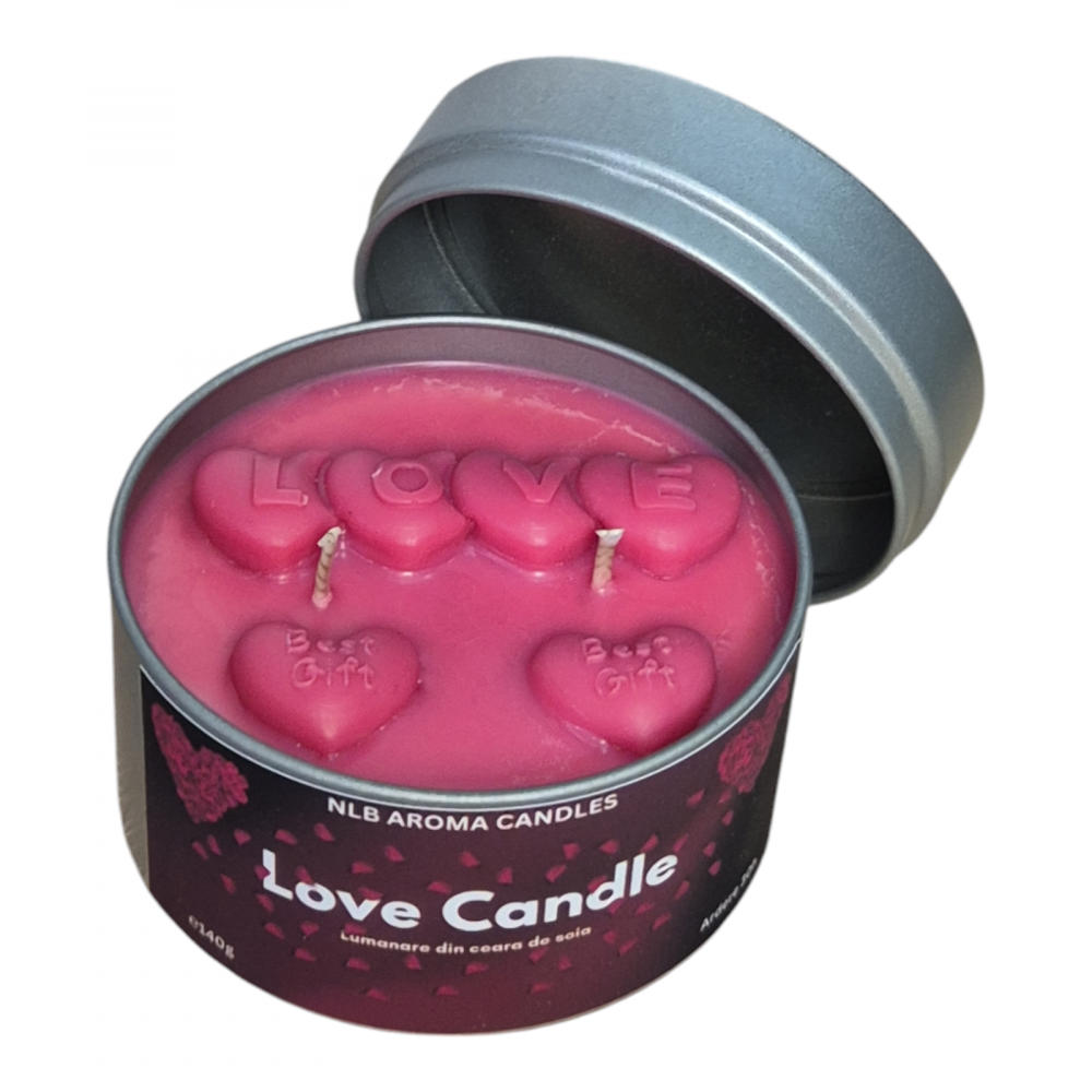 Lumânare parfumată Love Candle – Velvet Rose & Oud, Handmade, Ceară de Soia, 140g [2]