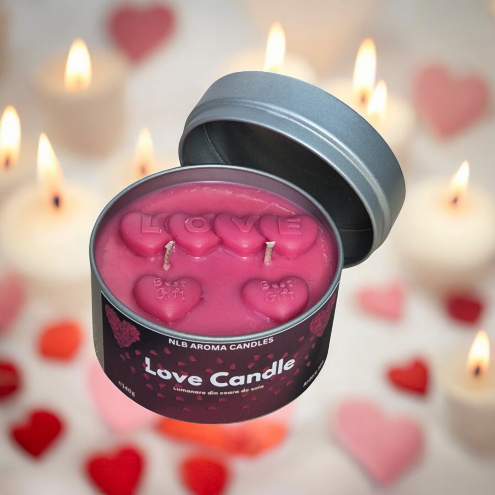 Lumânare parfumată Love Candle – Velvet Rose & Oud, Handmade, Ceară de Soia, 140g [4]