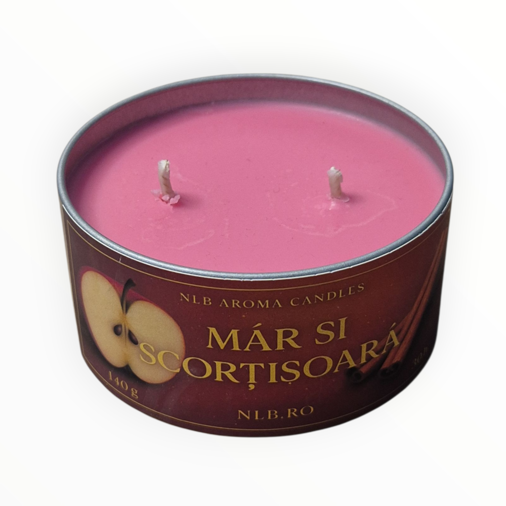 Lumânare parfumată măr și scorțișoară – ceară de soia handmade – 140g [4]