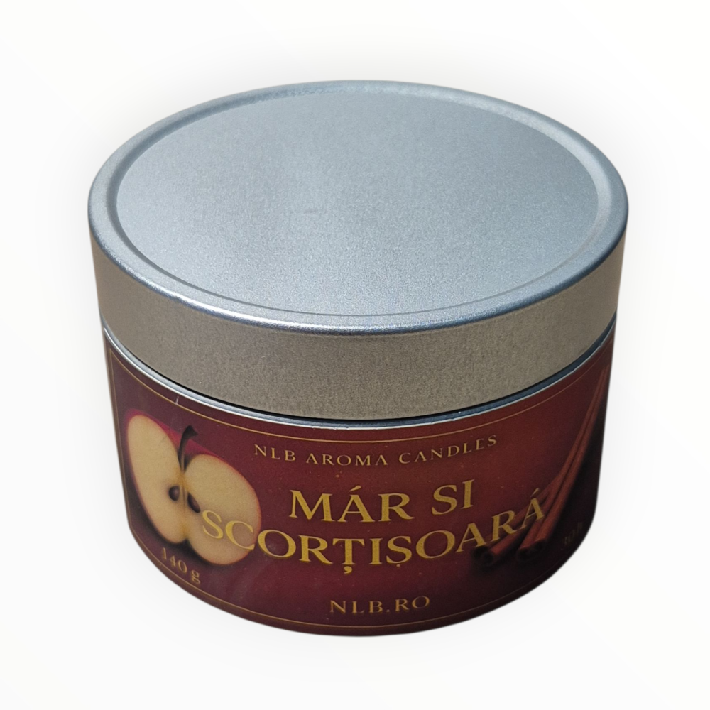 Lumânare parfumată măr și scorțișoară – ceară de soia handmade – 140g [5]