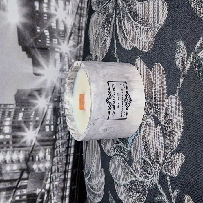 Lumanare parfumata, Vintage Book Store, ceara soia, fitil lemn, handmade, nontoxic, 120 g [2]