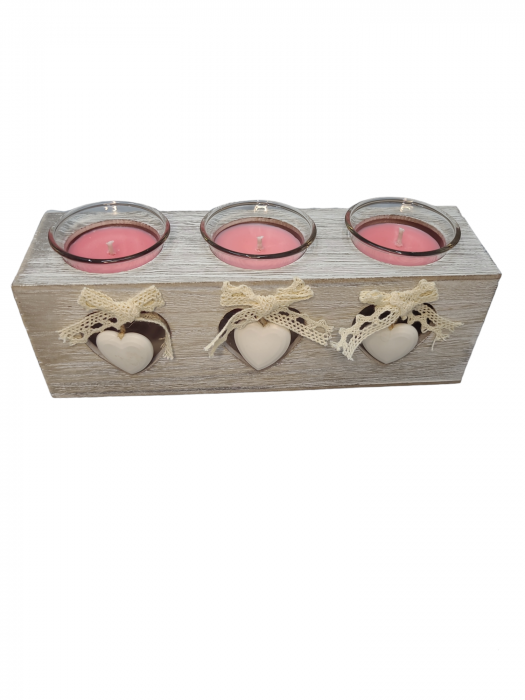 Set 3 Lumanări Parfumate din ceara de soia în Cutie de Lemn Gri Handmade 90g [1]