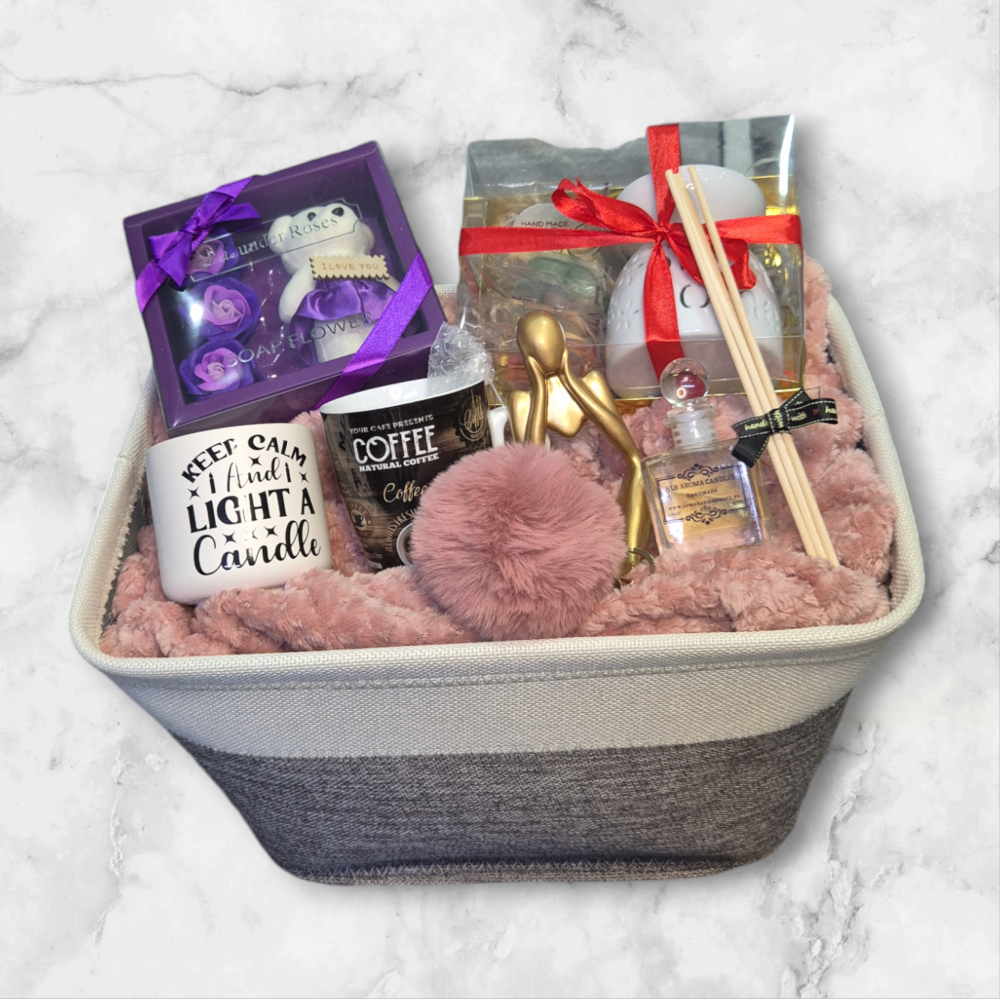 Set Aromaterapie Relax Box Ceară Parfumată din Soia, Lumânare, Vas Aromaterapie și Accesorii Cadou [2]