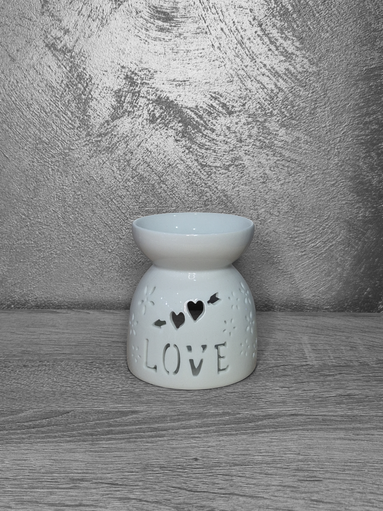 Vas Aromaterapie Alb lucios 10 cm LOVE [3]