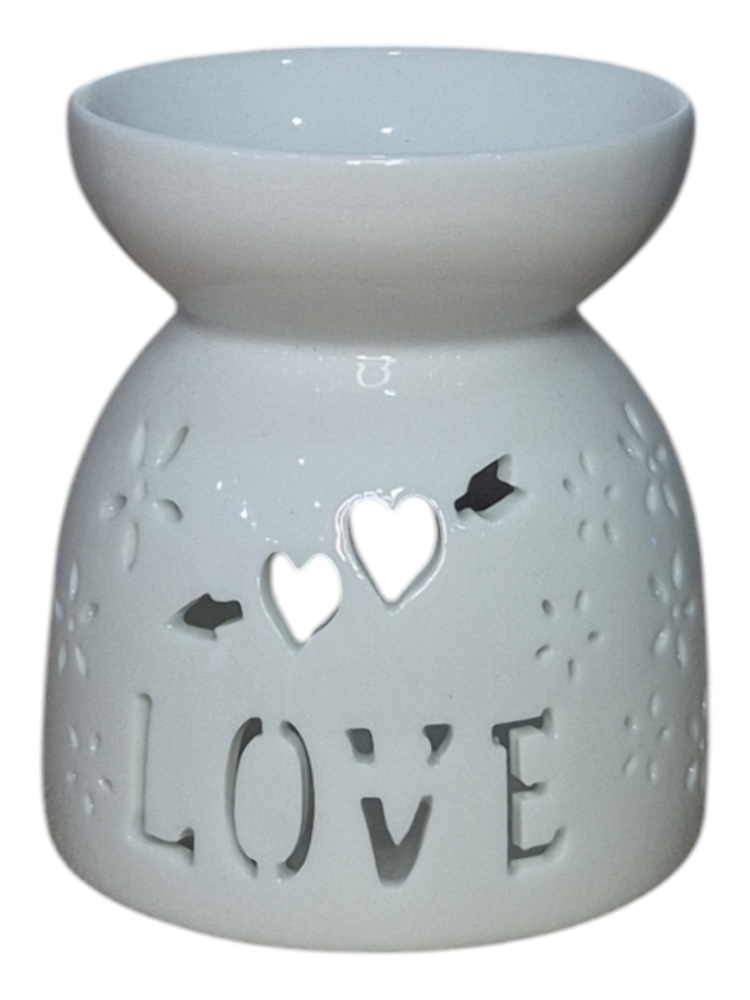 Vas Aromaterapie Alb lucios 10 cm LOVE [2]