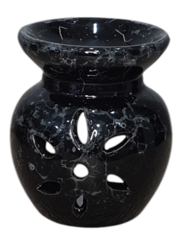 Vas Ceramic Aromaterapie Negru Lucios 8 cm [2]