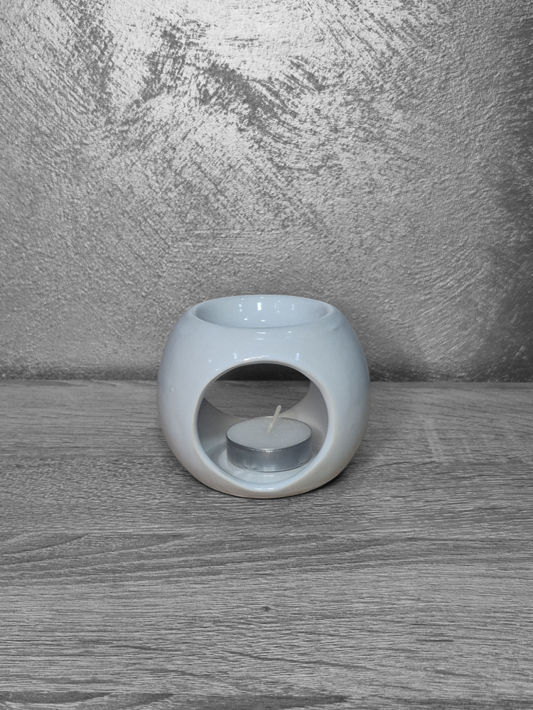 Vas ceramic rotund pentru aromaterapie - 8 cm, alb [3]