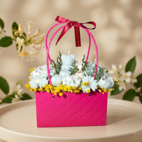 Cadouri pentru Ziua Îndrăgostiților - Aranjament cadou flori din ceară de soia , Caprifoi si Iasomie