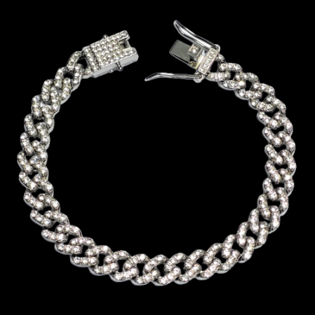 Bratara Stil Cuban Hip Hop din Inox si Pietre Zirconiu 20 cm [1]