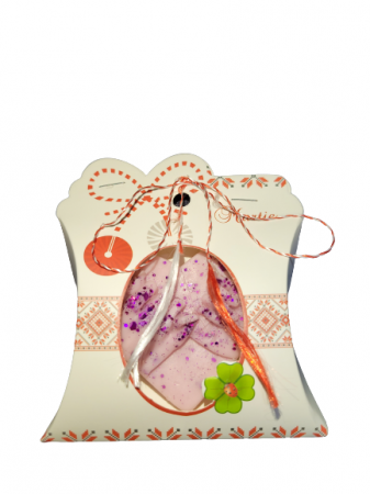 Cadouri 1-8 Martie - Ceara parfumata din soia, martisor, Lavanda, inima, handmade, 17g
