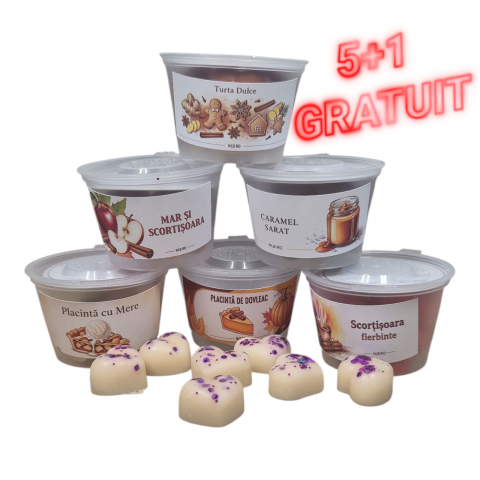 Ceara Soia Parfumata - Ceară soia parfumată 5+1 Gratuit – Arome dulci și condimentate 240g