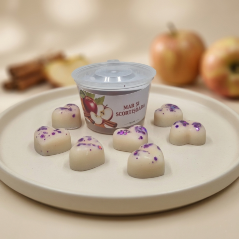 Ceară Parfumată (Wax Melts) - Ceară soia parfumată Măr și Scorțișoară – aromă caldă și dulce 40g