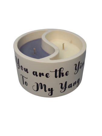 Cadouri - Lumanare  ceara soia Yin și Yang: Black cherry si vanilie, handmade, 140g