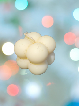 Lumanare decotativa parfumata, Cafea cu lapte, ceara soia, handmade, vegan, Cub Bubble, 37g [2]