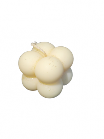 Toate produsele - Lumanare decotativa parfumata, Cafea cu lapte, ceara soia, handmade, vegan, Cub Bubble, 37g