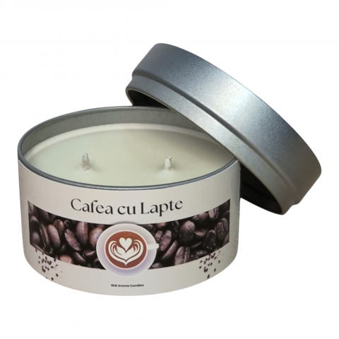 Cadouri pentru Ziua Îndrăgostiților - Lumanare parfumata din ceara de soia, Cafea cu Lapte, Handmade, 140g