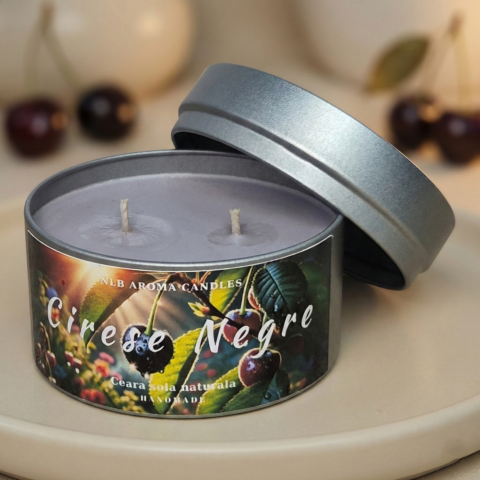 Toate produsele - Lumanare parfumata din ceara de soia, Cirese negre, Handmade, 140g