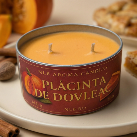 Lumanari Parfumate - Lumânare Parfumată din ceara de soia, handmade, Plăcintă cu Dovleac 140g