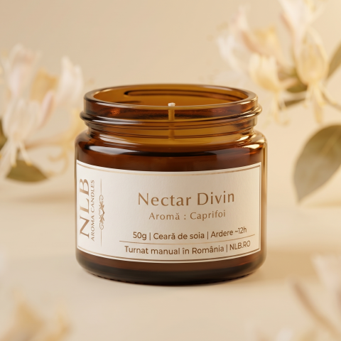 Lumanari Parfumate - Lumânare Parfumată din Ceară de Soia "Nectar Divin" - Caprifoi, 50g