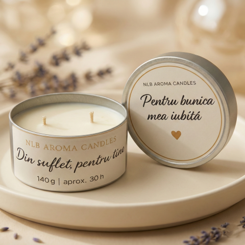 Lumanari Parfumate - Lumânare parfumată din ceară de soia – Pentru bunica mea iubită 140g