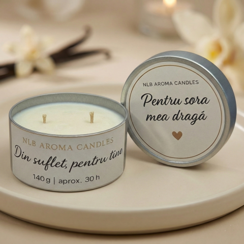 Lumanari Parfumate - Lumânare parfumată din ceară de soia – Pentru sora mea dragă 140g