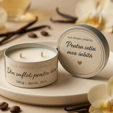 Cadouri pentru Ziua Îndrăgostiților - Lumânare parfumată din ceară de soia – Pentru soția mea iubită 140g