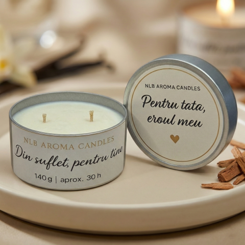 Lumanari Parfumate - Lumânare parfumată din ceară de soia – Pentru tata, eroul meu 140g