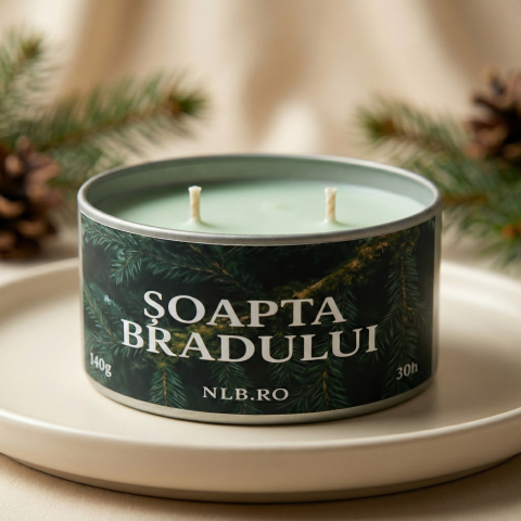 Lumanari Parfumate - Lumânare parfumată din ceară de soia – Șoapta Bradului – Handmade | 140g