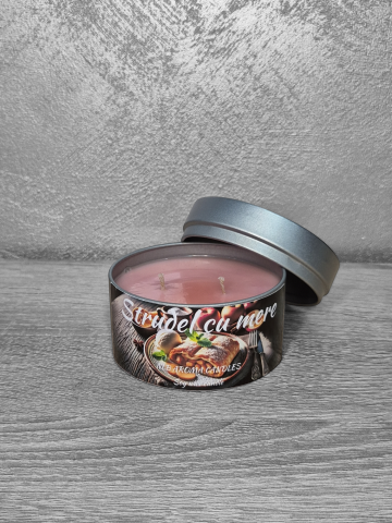 Lumanare parfumata din ceara de soia, Strudel cu Mere, Handmade, 140g [1]