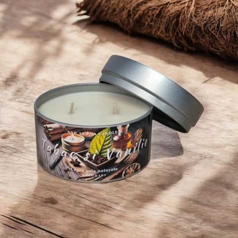 Lumanare parfumata din ceara de soia, Tabac si Vanilie, Handmade, 140g [1]