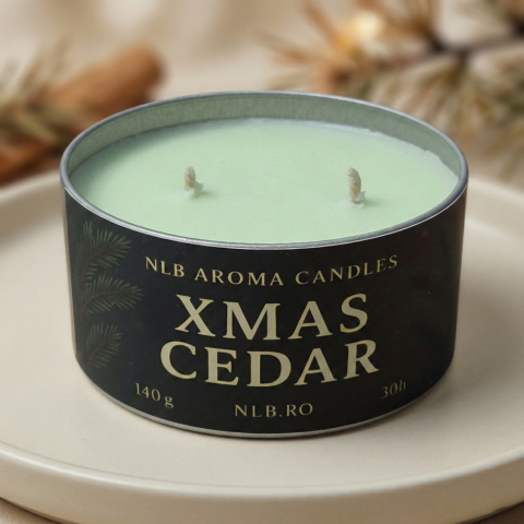 Lumanari Parfumate - Lumânare parfumată din ceară de soia – Xmas Cedar – Handmade 140g
