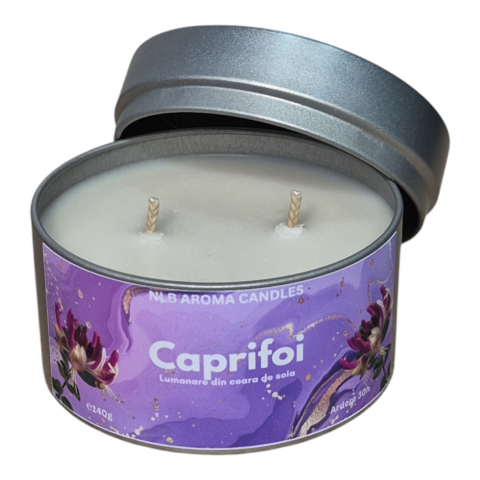 Lumanari Parfumate Handmade - Lumânare parfumată Caprifoi – Handmade, Ceară de Soia, 140g