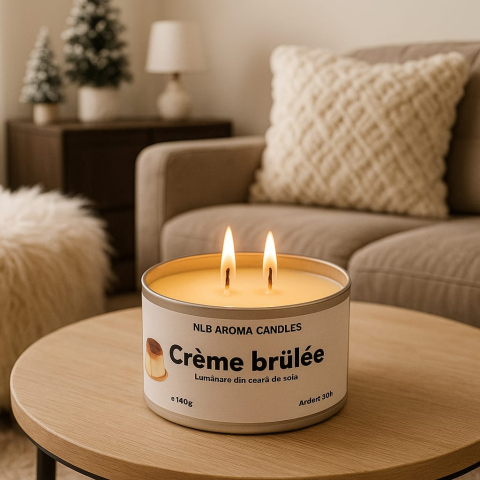 Lumânare parfumată handmade din ceară de soia – Creme Brullee 140g [4]