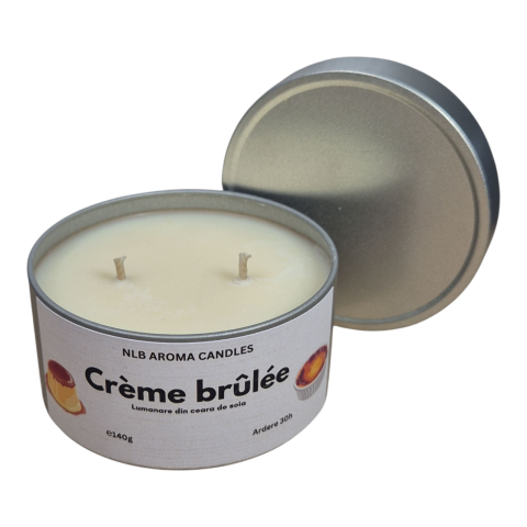 Lumânare parfumată handmade din ceară de soia – Creme Brullee 140g [1]