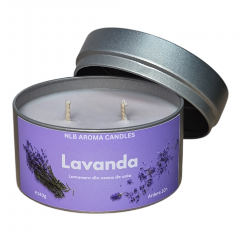 Lumanari Parfumate Handmade - Lumânare parfumată – Lavandă, Handmade, Ceară de Soia, 140g