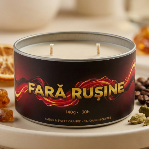 Lumanari Parfumate - Lumânare parfumată premium 140g din ceară de soia – Fără Rușine | NLB Intense