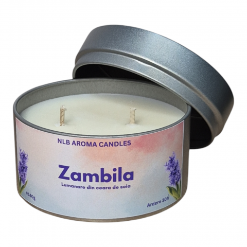 Lumanari Parfumate Handmade - Lumânare parfumată – Zambilă, Handmade, Ceară de Soia, 140g