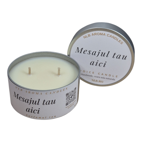 Voice Candle - Lumânare personalizată cu mesaj audio – ceară de soia handmade NLB 140 g