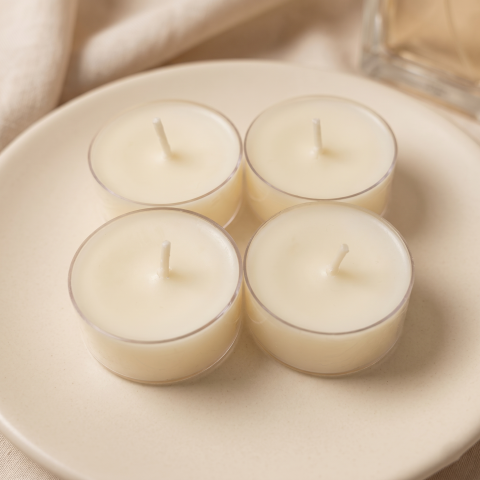 Lumânări tip pastilă - Lumânări neparfumate din ceară de soia – set 4×12 g pastile transparente