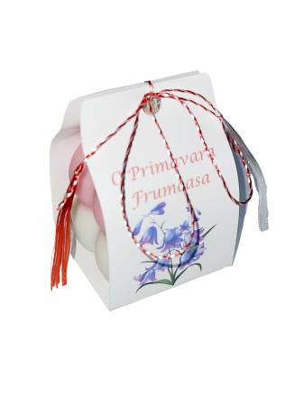Lumanari Parfumate Handmade - Martisor, Lumanare parfumata buble, Zambila, Primavara frumoasa 37g