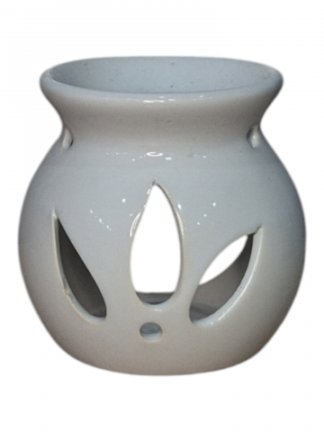 Aromatizoare - Vas Ceramic Aromaterapie alb inaltime 8 cm