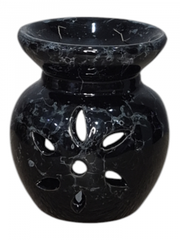 Vas Ceramic Aromaterapie Negru Lucios 8 cm [1]
