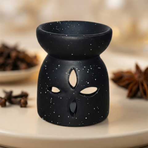 Aromaterapie - Vas Ceramic Aromaterapie Negru Mat 8 cm