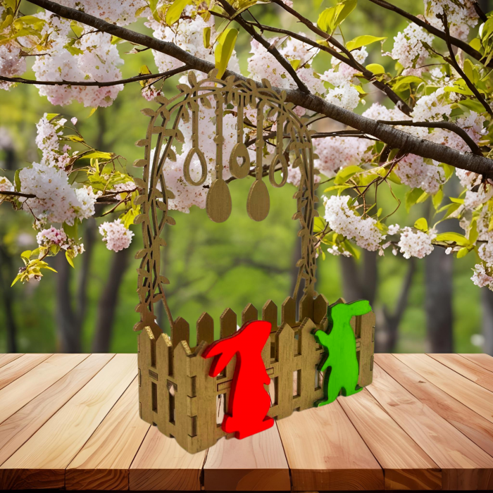 Cutiuță decorativă din lemn pentru 3 ouă vopsite – Eleganță și tradiție de Paște [2]