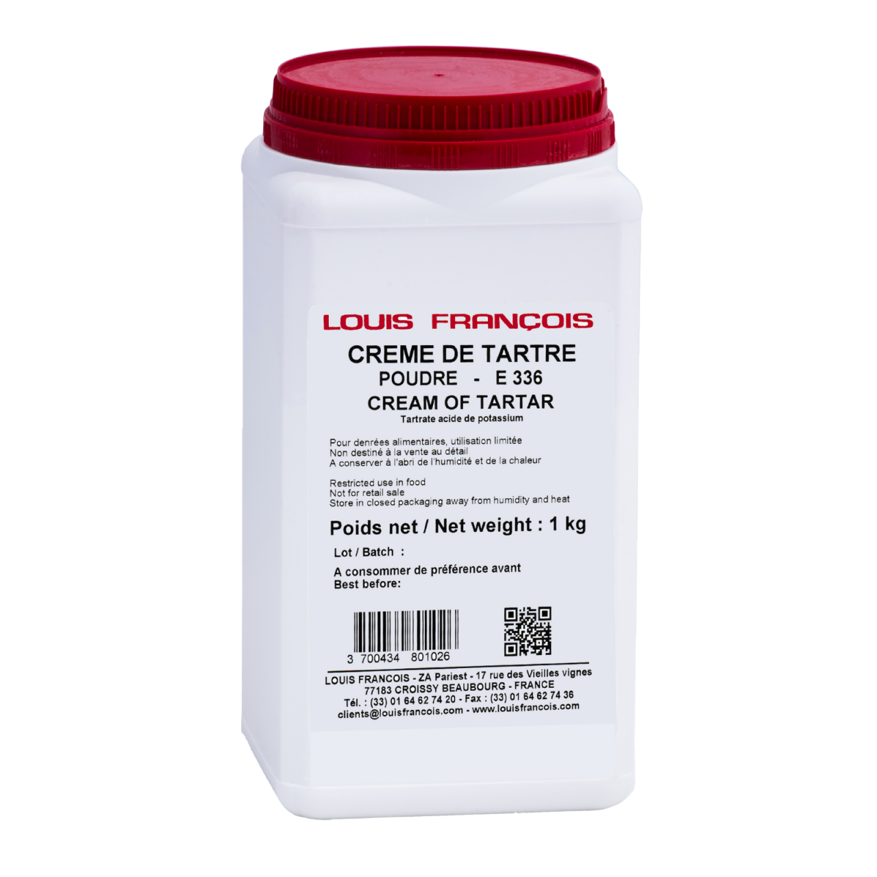 Crema tartar Louis Francois PREMIUM 1kg (bitartrat de potasiu) [1]