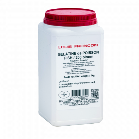 INGREDIENTE ALIMENTARE - Gelatina din peste 200 bloom pudra Louis Francois PREMIUM 1kg