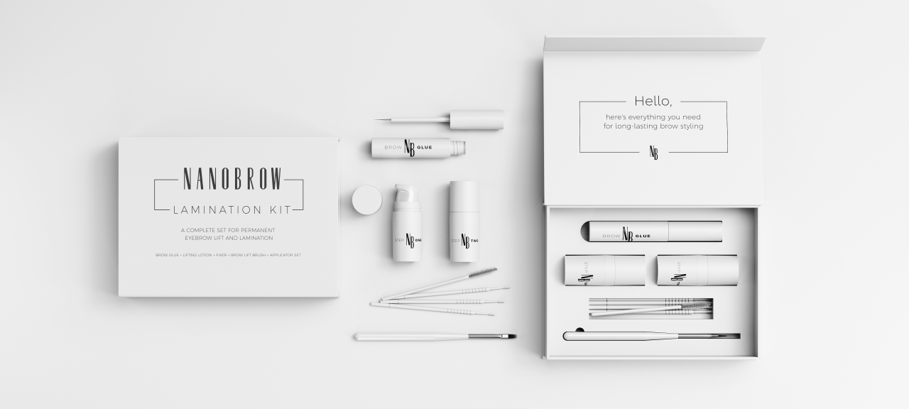 Nanobrow Lamination Kit Professzionális készlet szemöldök felvarráshoz és lamináláshoz [3]